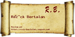 Röck Bertalan névjegykártya